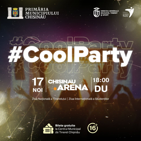 Concert dedicat tinerilor „Cool Party”, duminică, 17 noiembrie 2024, la Arena Chișinău