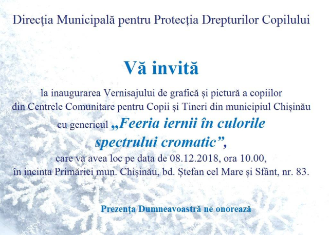 Expoziție de grafică și pictură a copiilor din centrele comunitare pentru copii și tineret 