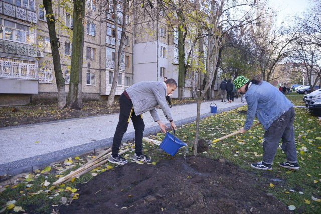 Peste 4000 arbori și arbuști au fost sădiți sâmbătă, 19 noiembrie, curent, în capitală  