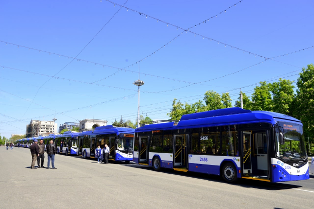 Lansarea pe rutele municipale de transport a 10 troleibuze noi