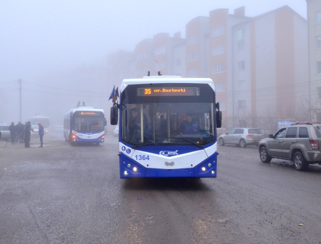 Astăzi a fost lansată ruta de troleibuz nr. 35, spre localitatea Durlești