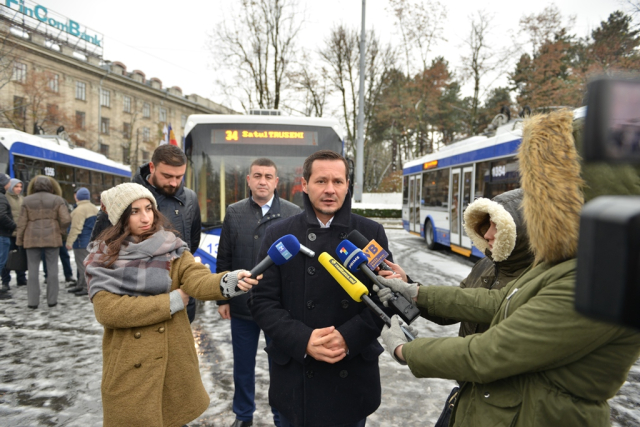 Lansarea liniei de troleibuz nr. 34 spre comuna Trușeni 