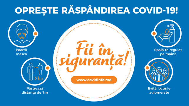 „Fii în siguranță” – este îndemnul autorităților pentru prevenirea răspândirii infecției COVID-19, în cadrul unei campanii naționale de comunicare