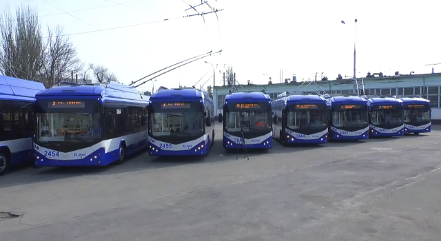 Lansarea la linie a 10 troleibuze asamblate la Atelierul Regiei Transport Electric Chişinău