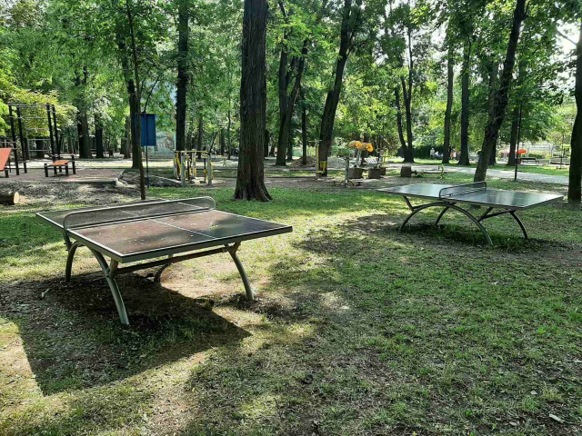 În spațiile publice din capitală sunt instalate mese de tenis și armwrestling