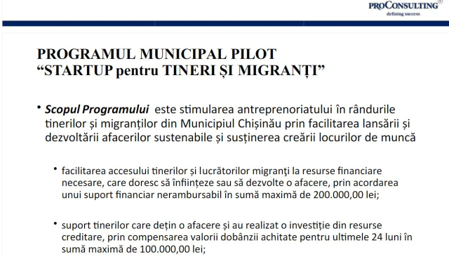 Aprobarea Programului municipal pilot „Start-up pentru tineri și migranți”