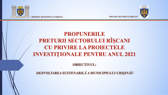 <span style=color:red>(LIVE)</span> Pretura sectorului Rîșcani prezintă proiectele prioritare pentru anul 2021