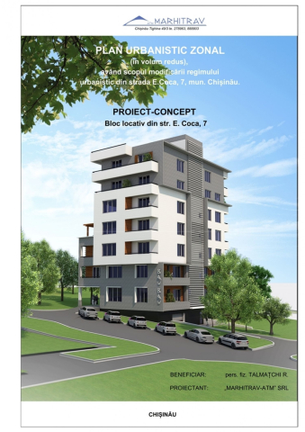 CONSULTĂRI PUBLICE: „Planul Urbanistic Zonal privind valorificarea terenului cu nr. cadastral 0100516665 din str. E. Coca, 7”