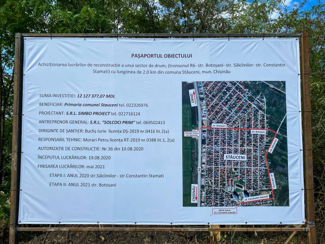 În comuna Stăuceni au început lucrările de reconstrucție a trei străzi