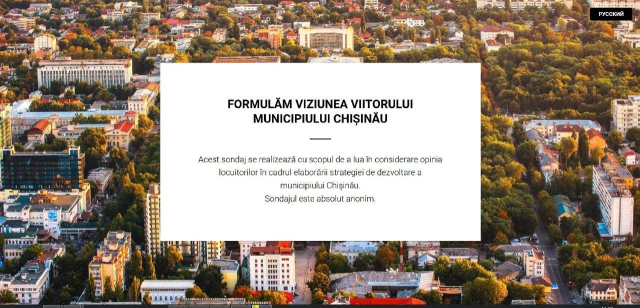 Sondaj online pentru cetățeni privind formularea viziunii despre viitorul municipiului Chișinău